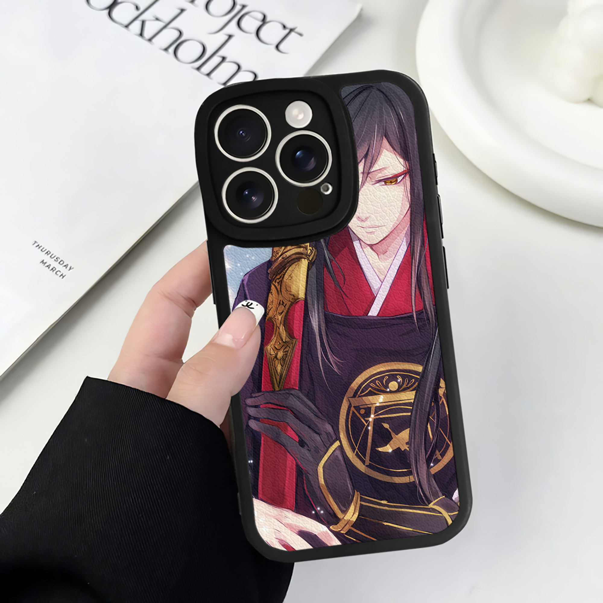 （画像用） 刀剣乱舞 Touken Ranbu 【iPhone 16シリーズ対応】シリコンスマホケース（レザー調） 材質：シリコン